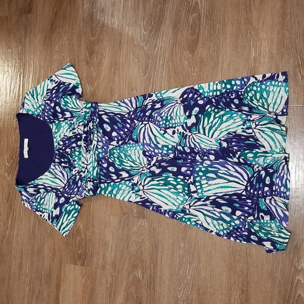 (6) Evan-Picone Fit & Flare Dress Abstract Colorful Beach Resortwear Coastal